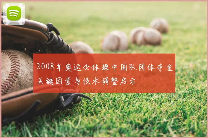 2008年奥运会体操中国队团体夺金关键因素与技术调整启示